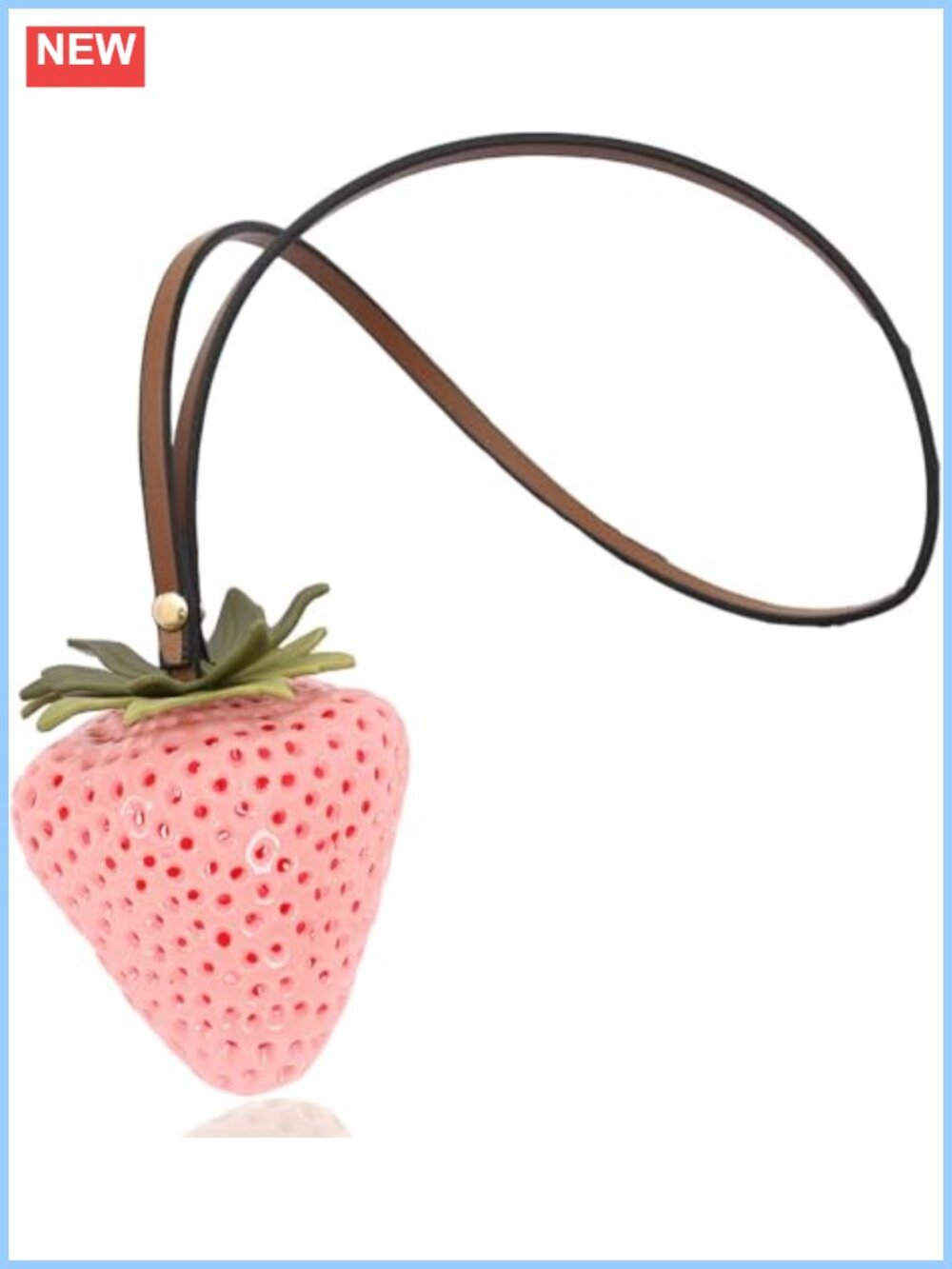 Strawberry Bag Charm Purse Accessories Leather Strap Keychain